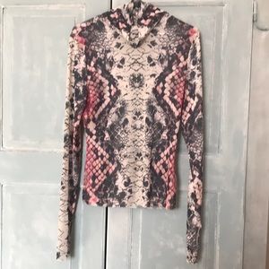 AFRM Top - Semi transparent in Size Large colour: grey, pink and white